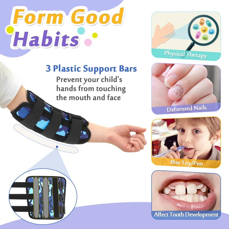 Mybow Thumb Sucking Stop for Kids, Finger Sucking Guard, Stop Nail Biting Treatment, Toddlers Thumb Sucking Prevention, Anti Nose Picking Pediatric Elbow Brace (2 PCS) - Image 3